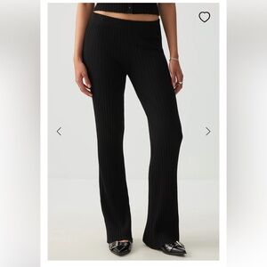 Ardene Black Ribbed Straight Leg Pants